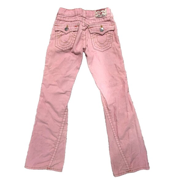 True Religion Girls Size 10 Pink Joey Flared 100% Cotton Jeans - Picture 3 of 8